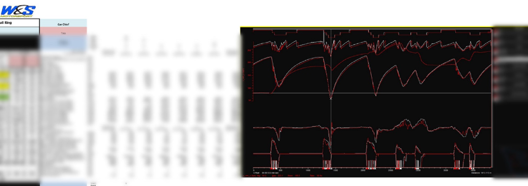 Motec data of real vs simulation on the Porsche GT4 RS