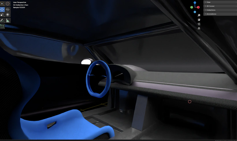 Valac V12 GT2 Concept Car - Interior with Ferrari 550 Maranello console