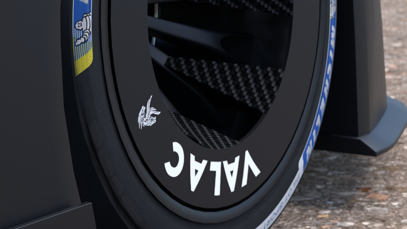 Valac V12 GT2 - Tire and rim detail